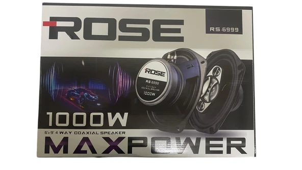 ROSE 1000W 6 x 9" 4 YOLLU KOAKSİYEL HOPARLÖR - Telli Kapaklı 2li Set - Resim 4