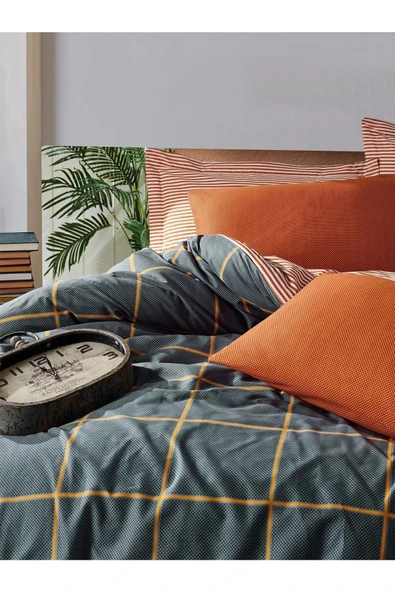 Modern Çift Kişilik Nevresim Takımı Stark Tarçın - Resim 2