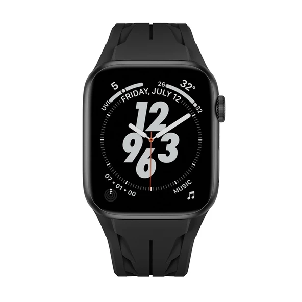 Apple Watch 10 46mm KRD-127 Metal Tokalı Silikon Kordon - 6