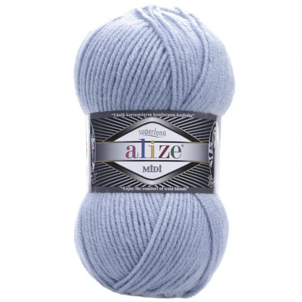 Alize Superlana Midi Örgü İpi 480 Açık Mavi