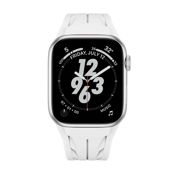 Apple Watch 10 46mm KRD-127 Metal Tokalı Silikon Kordon - 10