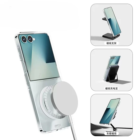 Galaxy Z Flip 7 Kılıf Kamera Korumalı M-safe Sert PC Zore Porto Kapak - Resim 7