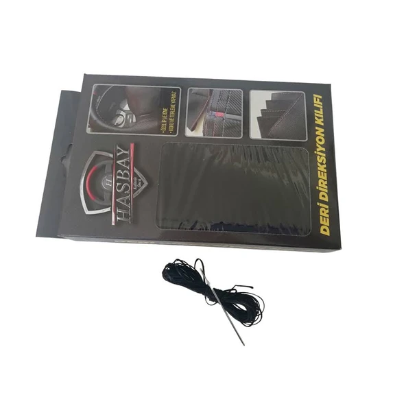 DİKİŞLİ DİREKSİYON KILIFI SİYAH DERİ NOKTALI DERİ SİYAH DİKİŞLİ F. CUSTOM TRANSİT İÇİN - Resim 2