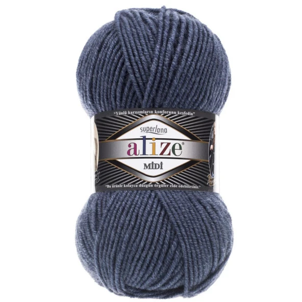 Alize Superlana Midi Örgü İpi 203 Denim Melanj