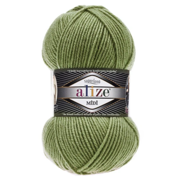 Alize Superlana Midi Örgü İpi 620 Zeytin