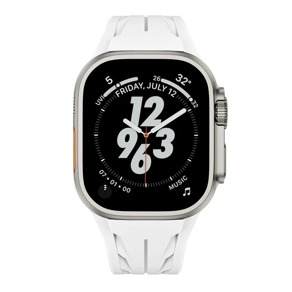 Apple Watch Ultra 49mm KRD-127 Metal Tokalı Silikon Kordon - Resim 11