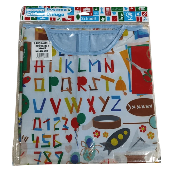 Nova Color Boyama Önlüğü Büyük Boy Mavi | NC-4108 - Resim 5