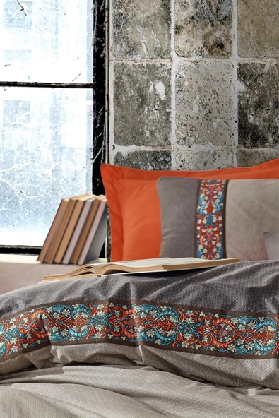 Folk Art Çift Kişilik Nevresim Takımı True Tarçın - Resim 2