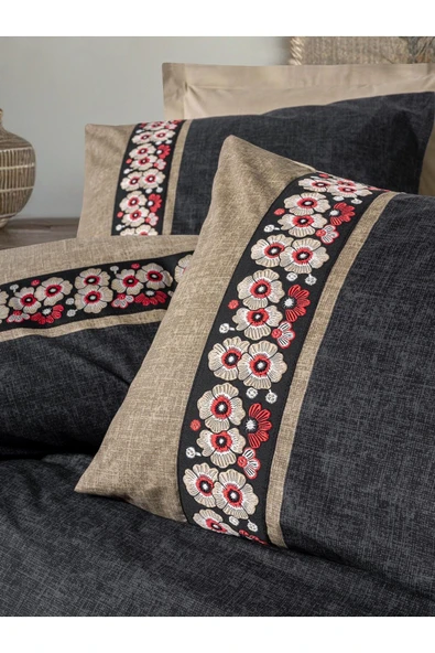 Folk Art Çift Kişilik Nevresim Takımı Yamka Bej - 2