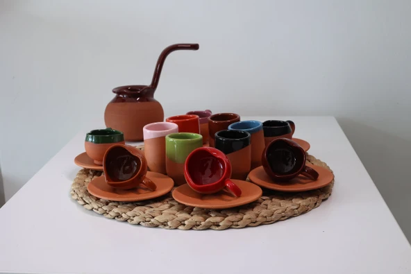 Kalpli Model Ful Takım Fincan Seti 6 Kişilik ve Çerezlik HEDİYELİ - Resim 2