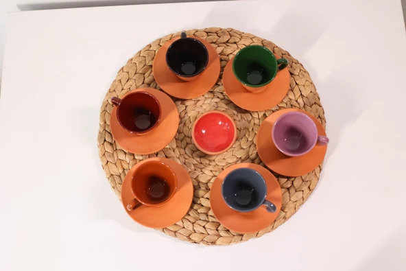 Toprak Fincan Takımı Klasik Model 6 lı Set ve Çerezlik HEDİYELİ - Resim 6