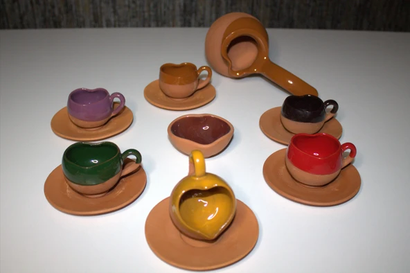 Cezveli Fincan Takımı Kalpli Model ve Çerezlik HEDİYELİ - Resim 4