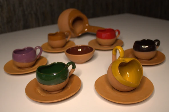 Cezveli Fincan Takımı Kalpli Model ve Çerezlik HEDİYELİ - Resim 3