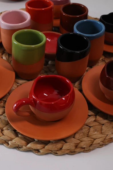 Kalpli Model Ful Takım Fincan Seti 6 Kişilik ve Çerezlik HEDİYELİ - Resim 3