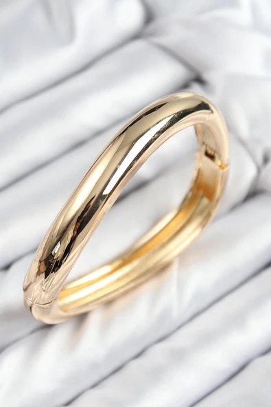 Pirinç Kıvrım Model Gold Renk Kadın Kelepçe ürün görseli 1