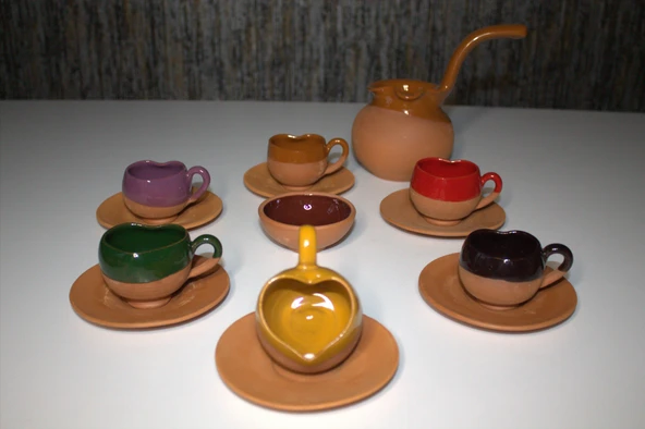 Cezveli Fincan Takımı Kalpli Model ve Çerezlik HEDİYELİ - Resim 2