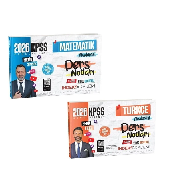 İndeks Akademi 2026 KPSS Türkçe ve Matematik Video Ders Notları Seti 2 Kitap ürün görseli 1