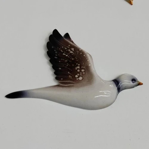 Dekoratif Kahverengi Renk Üç Martı Seramik Duvar Süsü - 4