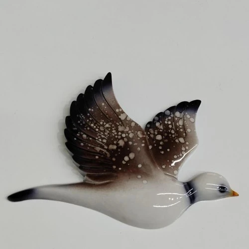 Dekoratif Kahverengi Renk Üç Martı Seramik Duvar Süsü - 3