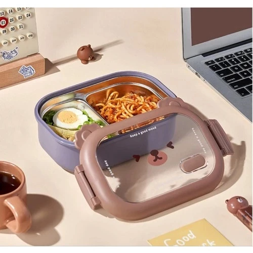 Bölmeli Paslanmaz Çelik Yemek Kutusu - 4