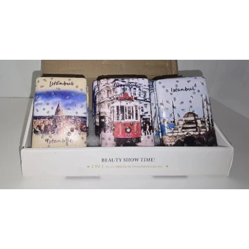 12 li Büyüteçli Dikdörtgen Cep Aynası