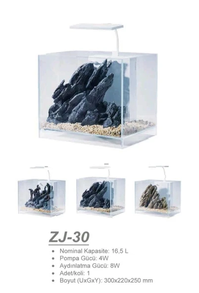 Jeneca ZJ-30 Akvaryum+Dekor 30x22x25 Cm (16,5L) - 2