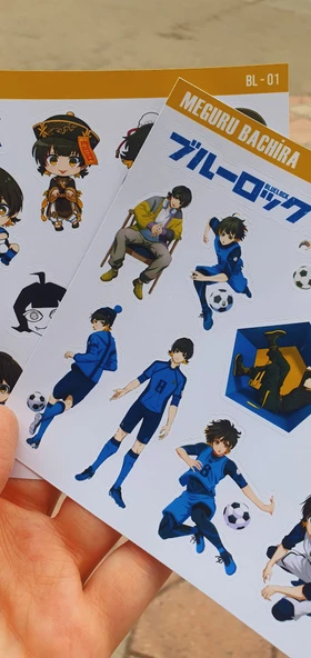 BlueLock-Meguru Bachira-parlak kağıt -2li sticker set-telefon süsleme Blue Lock - 10