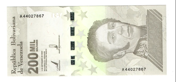 EABİ-Venezuella 200 Mıl. Bolivares 2020 A44027867 (wb0422) ürün görseli