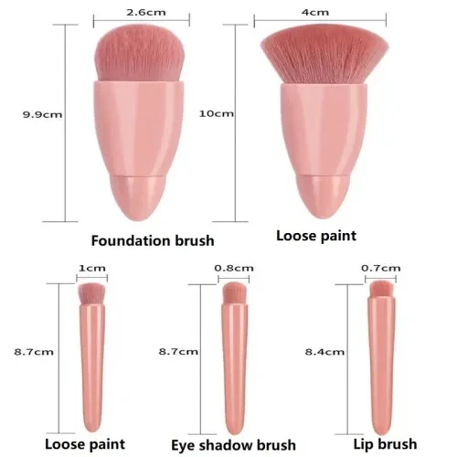 Aynalı Makyaj Fırçası Seti - 3