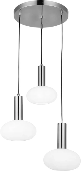 Kabo 3'lü Sıralı Antik Krom Avize