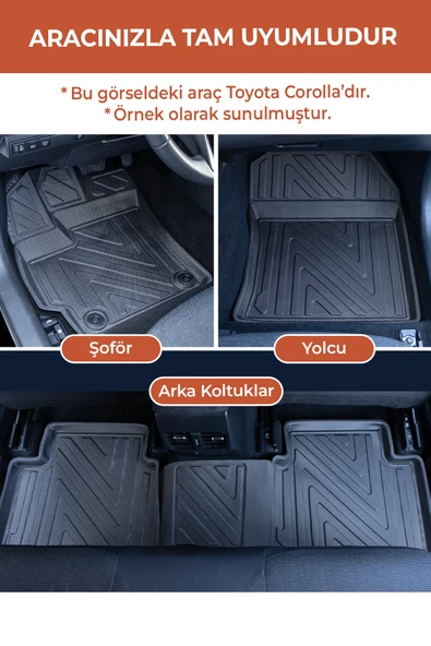 Havuzlu 4d Siyah Paspas Takımı,Fiat-Egea-Cross 2020 Ve Sonrası4d Havuzlu Paspas Hediye Araç Kokusu - 2