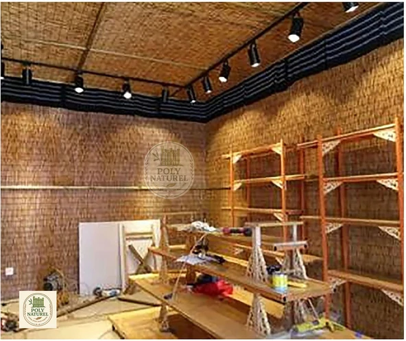POLYNATUREL Kamış Çit Bambu Hasır Yükseklik 1,50 Metre En 5,00 Metre Doğal Kamış Gölgelik 1,50 x 5 Metre - 2