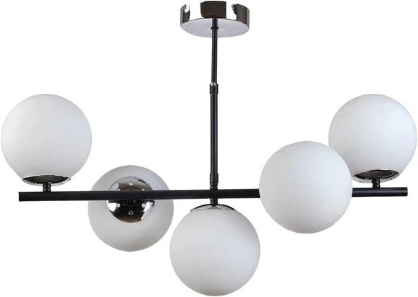 Roma 5'li Avize Siyah Beyaz ürün görseli 1