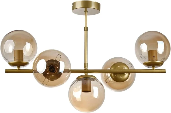 Roma 5'li Avize Eskitme Bal Oturma Odası Avize Salon Avize Camlı Avize Tavan Avize