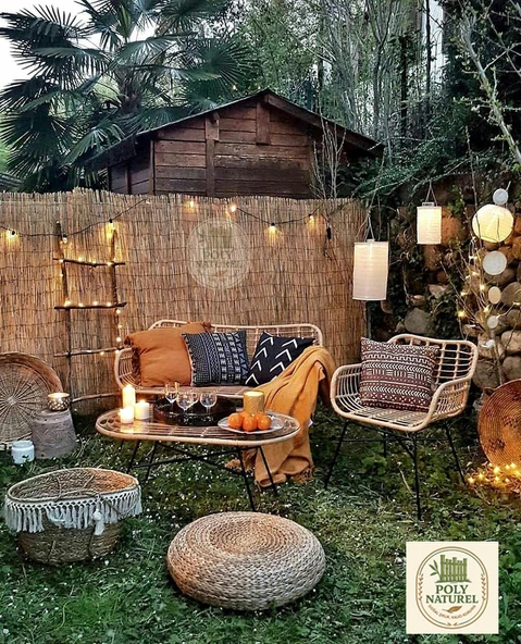 POLYNATUREL Kamış Çit Bambu Hasır Yükseklik 2,00 Metre En 5,00 Metre Doğal Kamış Gölgelik 2x5 Metre - 8