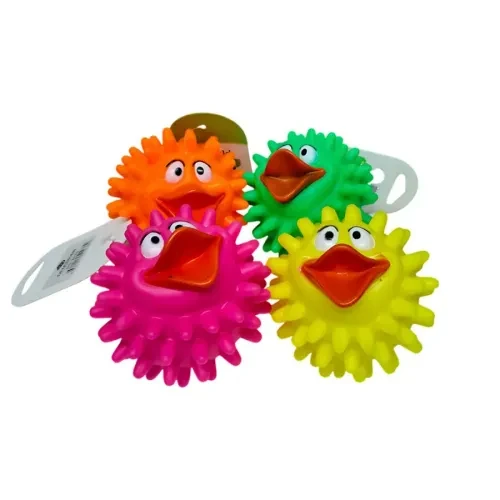 Köpekler İçin Renkli Ördek Figürlü Dikenli Top - 3