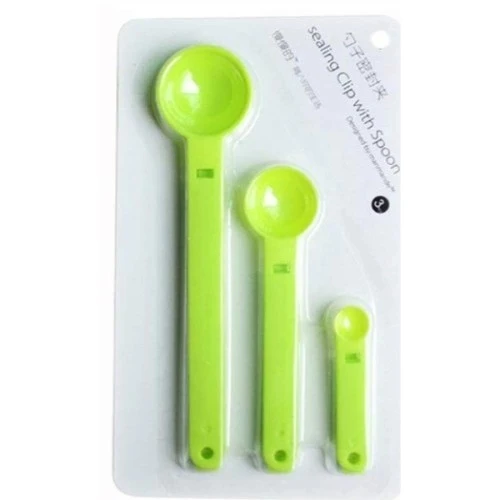 Ölçme Kaşıklı Poşet Klipsi 3 lü Paket