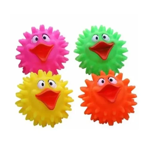 Köpekler İçin Renkli Ördek Figürlü Dikenli Top