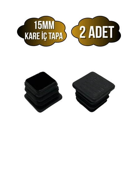 Kare Demir Profil İç Tapa Geçme Plastik Ayak Geçme Koruma Plastiği(15MM)(SİYAH) Siyah 15mm SİYAH - 2 ADET ürün görseli 1
