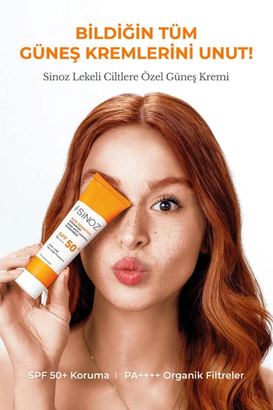 Sinoz Yeni Nesil Filtreler Hibrit Formül Koyu Cilt Lekelerine Etkili Sıvı Yüz Güneş Kremi PA++++ SPF50+ 50 ml - 2