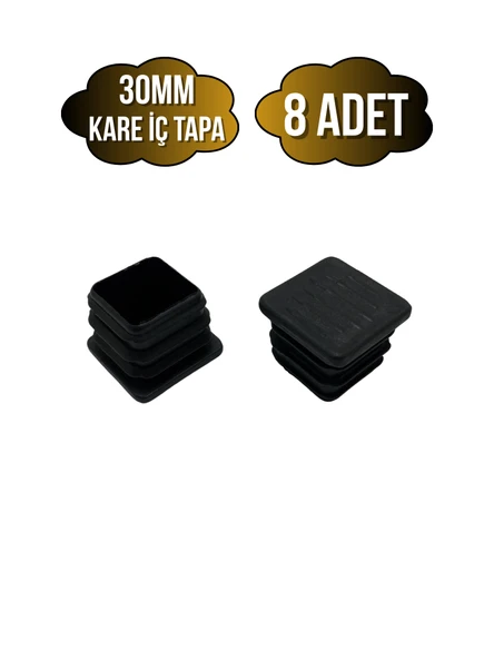 Kare Demir Profil İç Tapa Geçme Plastik Ayak Geçme Koruma Plastiği(30MM)(SİYAH) Siyah 30mm SİYAH - 8 ADET - 1