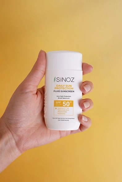 Sinoz Günlük Kullanım Sıvı Yüz Güneş Kremi Yeni Nesil Güneş Filtreleri İle Hibrit Formül SPF50 50 ml - Resim 5