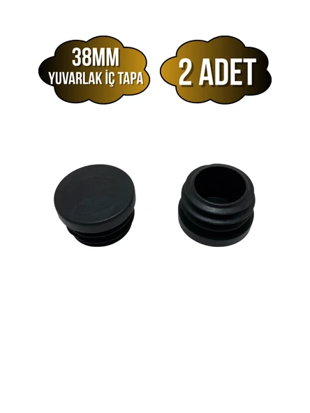 Yuvarlak Demir Profil İç Tapa Geçme Plastik Ayak Geçme Koruma Plastiği(38MM)(SİYAH) Siyah 38mm SİYAH - 2 ADET - 1
