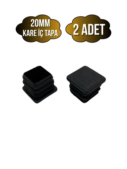 Kare Demir Profil İç Tapa Geçme Plastik Ayak Geçme Koruma Plastiği(20MM)(SİYAH) Siyah 20mm SİYAH - 2 ADET ürün görseli 1