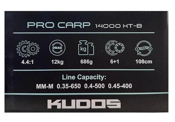 Kudos Pro Carp 14000HT B 6+1BB Baitrunner Olta Makinesi - 5
