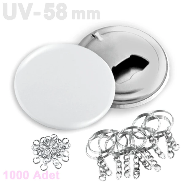Buton Şişe Açacağı Anahtarlık 44 / 58 mm VG58UVAN VG44UVAN UV baskıya uygundur