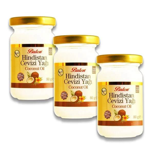 Balen Hindistan Cevizi Yağı 80 gr Katı Soğuk Pres x 3 Adet ürün görseli