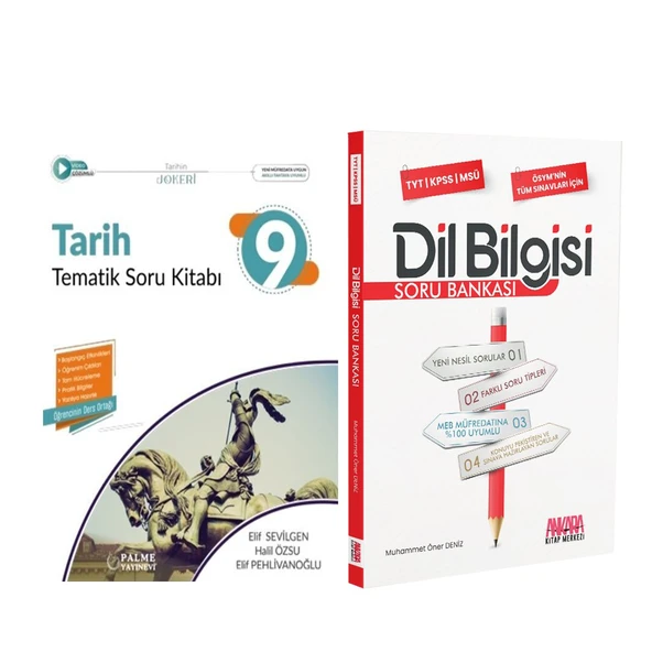 Palme 9.Sınıf Tarih ve AKM Dil Bilgisi Soru Bankası Seti 2 Kitap ürün görseli 1