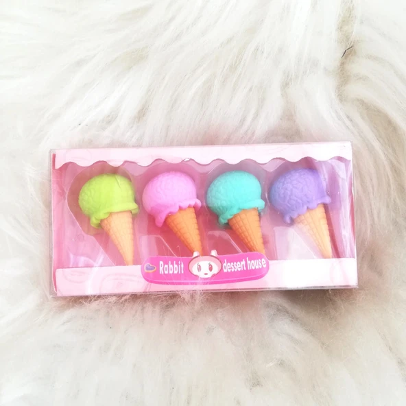 4'lü Dondurma Tasarım Silgi ürün görseli 1