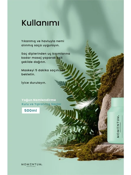 Momentum Saç Bakım Maskesi Intense Moisturizing 500 Ml YOĞUN NEM VEREN - Resim 2